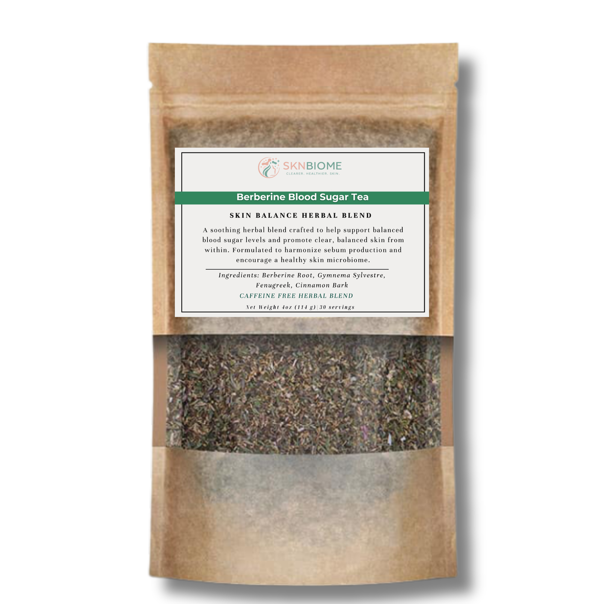Berberine Blood Sugar Tea | Caffeine-Free Loose Leaf Tea for Skin & Scalp Balance 6 oz